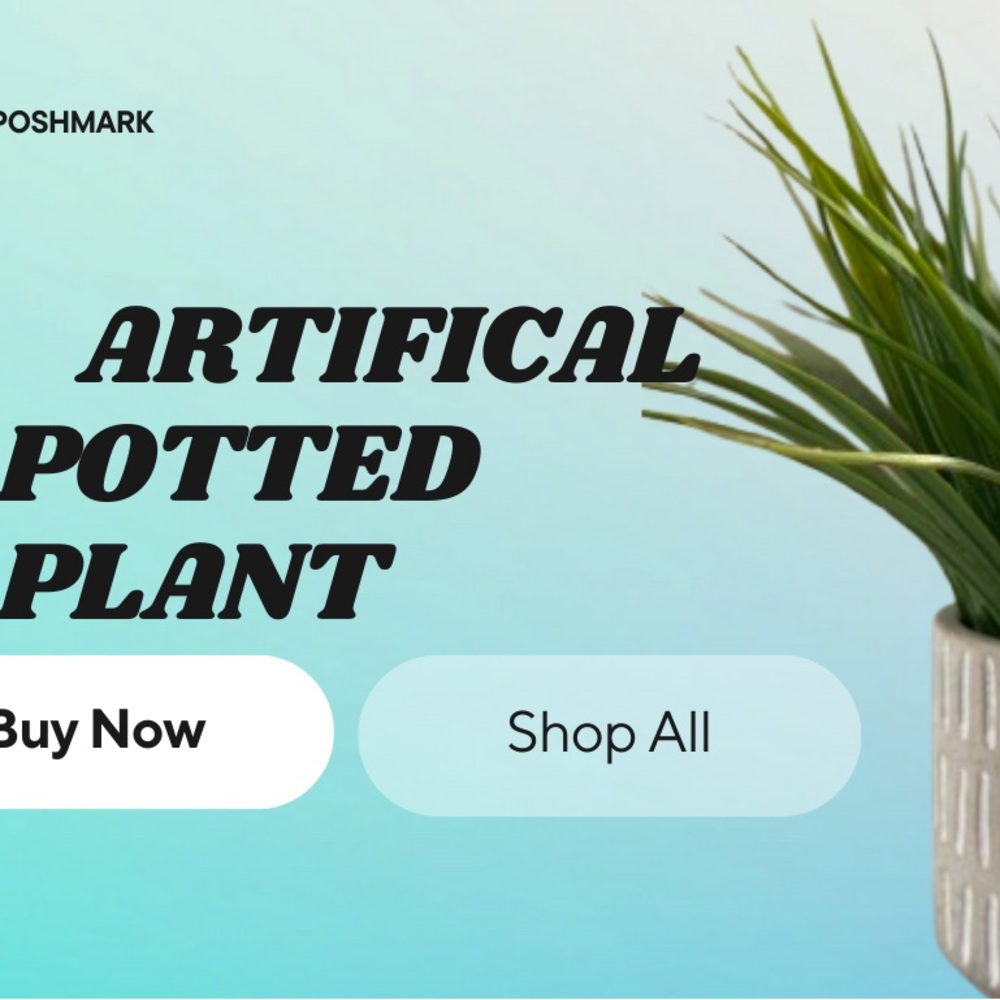 🎉🎉🎉Artificial Potted Plant in Gray Planter